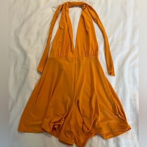 Orange Backless Romper